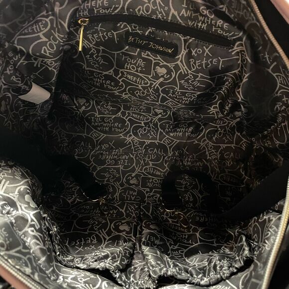 Betsey Johnson Diaper Bag Large Baby Tote Flap Over Polka Dot - Picture 7 of 15